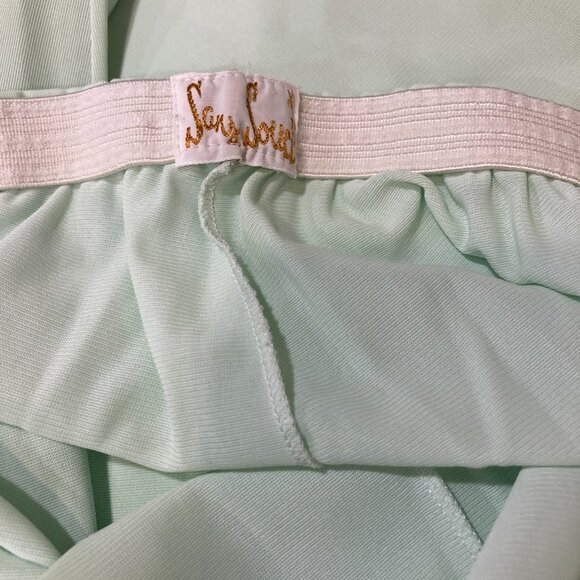 Vintage 1960s Women's Extra Large Pajama Set Lace Panel Raglan Sleeves Button Up - Picture 12 of 14